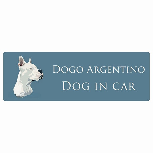 イラスト付 Dog in Car ドゴアルヘンティーノ Bタイプ ステッカー 長方形 シール カーステッカー