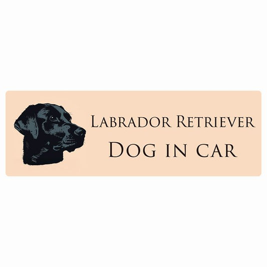 イラスト付 Dog in Car ラブラドールレトリバー Aタイプ ステッカー 長方形 シール カーステッカー