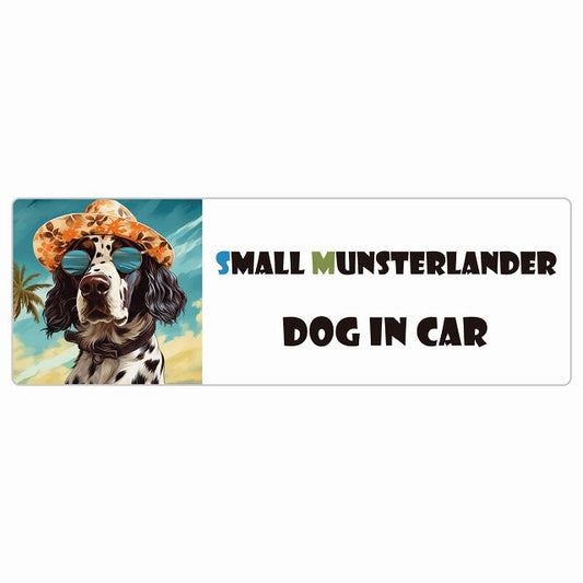 Small Munsterlander スモールミュンスターレンダー 犬 カーステッカー シール DOG IN CAR 海 麦わら帽子 サングラス 夏 長方形