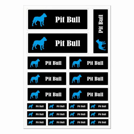 ピットブル ブラック＆ホワイト A4サイズ まとめて詰め合わせ サイズ別 長方形 21枚セット ステッカー シール サインステッカー