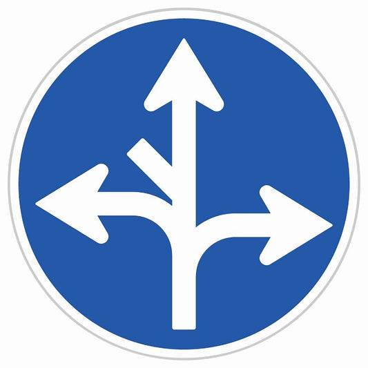 道路標識 指定方向外進行禁止 一部除く全方向可 ステッカー