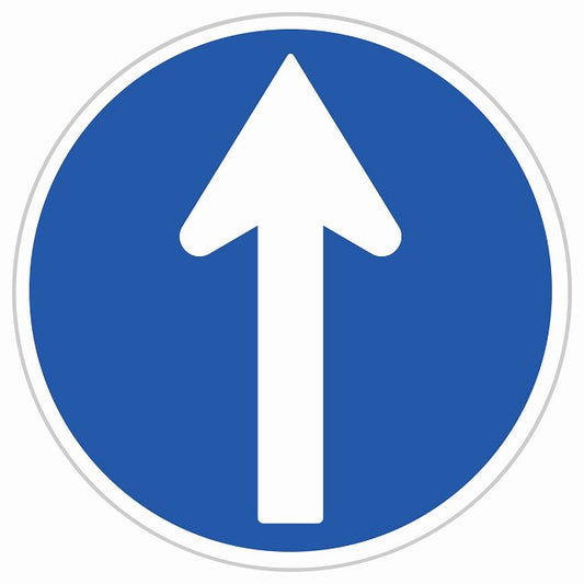 道路標識 指定方向外進行禁止 直進方向可 ステッカー