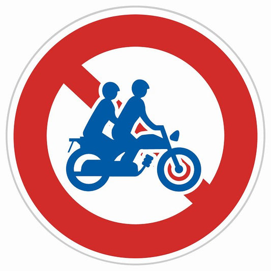 道路標識 大型自動二輪車および普通自動二輪車二人乗り通行禁止 ステッカー