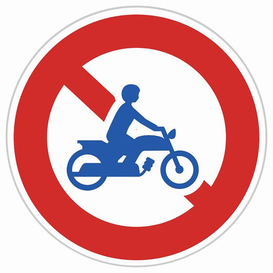 道路標識 二輪の自動車?原動機付き自転車通行止め ステッカー