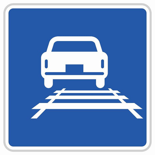 道路標識 軌道敷内通行可 ステッカー