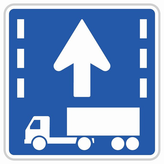 道路標識 牽引自動車の自動車専用道路第一通行帯通行指定区間 ステッカー