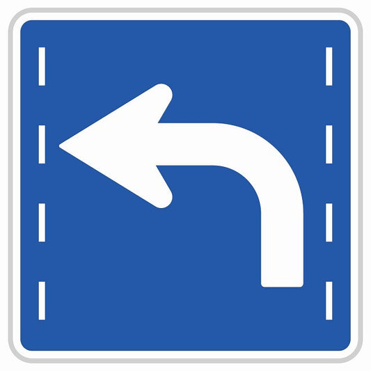 道路標識 進行方向別通行区分 左折ライン ステッカー