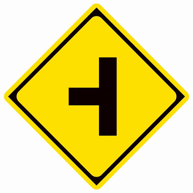 道路標識 逆ト形交差点あり ステッカー