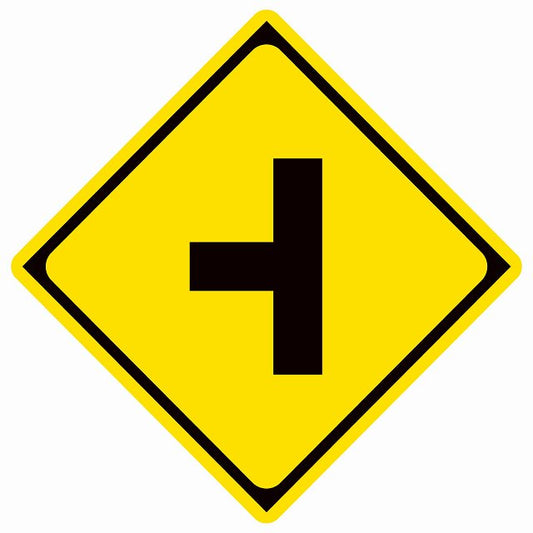 道路標識 逆ト形交差点あり ステッカー