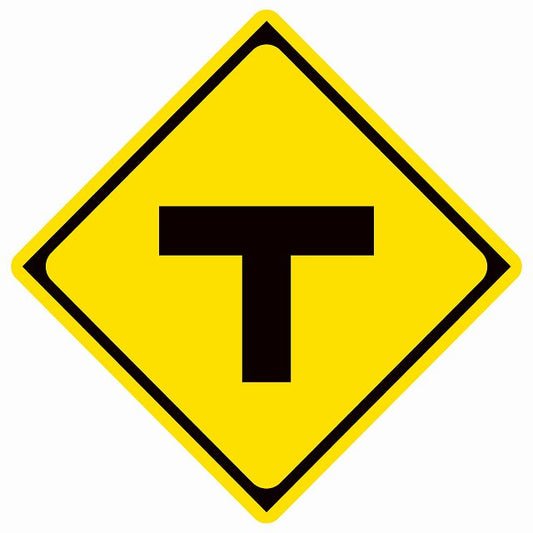 道路標識 T形交差点あり ステッカー