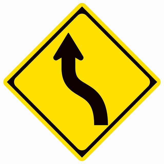 道路標識 左方背向屈曲あり ステッカー
