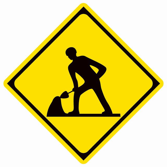道路標識 道路工事中 ステッカー