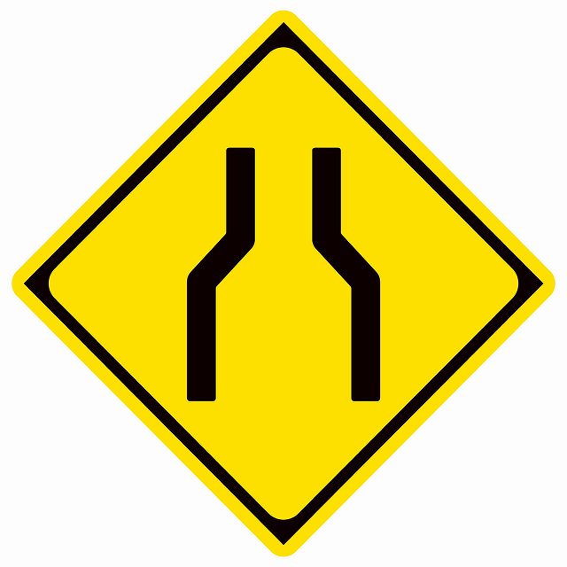 道路標識 幅員減少 ステッカー