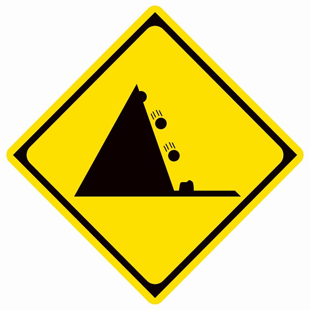 道路標識 落石のおそれあり ステッカー