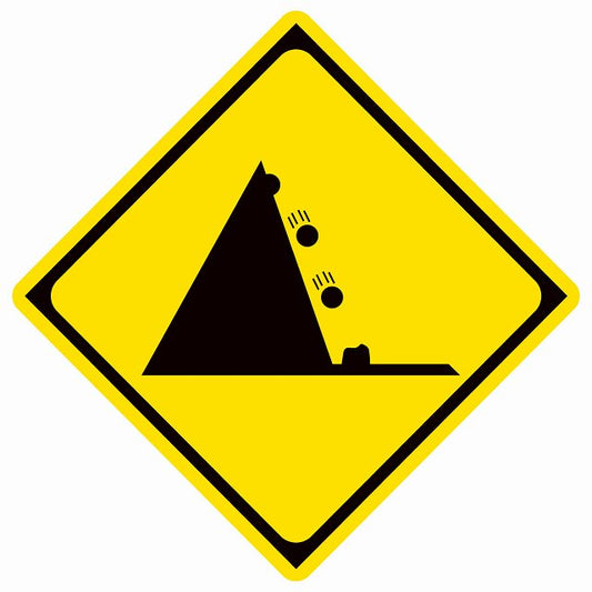 道路標識 落石のおそれあり ステッカー