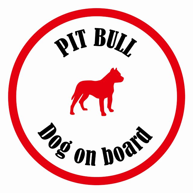 Dog on board カラフル ピットブル ホワイト＆レッド 直径13cm 丸型 シール カーステッカー