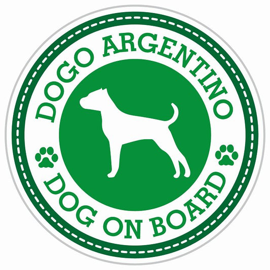Dog on board DOGO ARGENTINO ドゴアルヘンティーノ グリーン 肉球マーク 直径13cm 丸型 シール カーステッカー