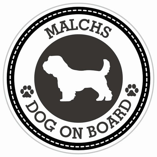 Dog on board MALCHS マルックス ブラック 肉球マーク 直径13cm 丸型 シール カーステッカー