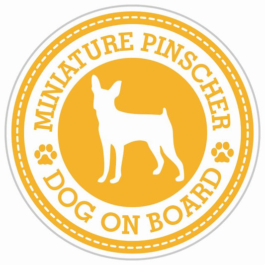 Dog on board MINIATURE PINSCHER ミニチュアピンシャー イエロー 直径13cm
