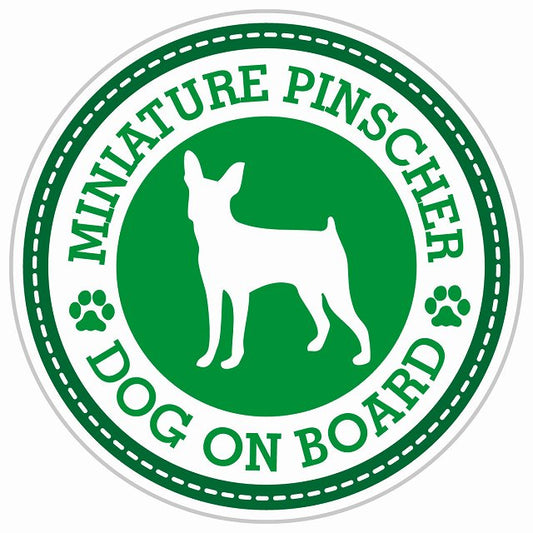 Dog on board MINIATURE PINSCHER ミニチュアピンシャー グリーン 直径13cm