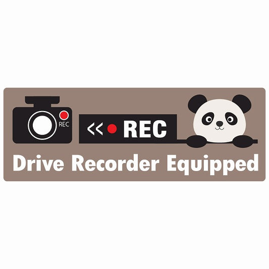 Drive Recorder Equipped ドライブレコーダー REC ぱんだ ステッカー 14x5cm 長方形