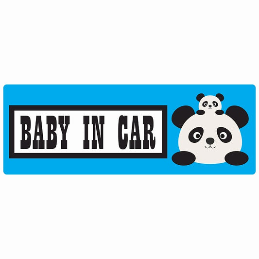 Baby in Car ぱんだ ステッカー 14x5cm 長方形