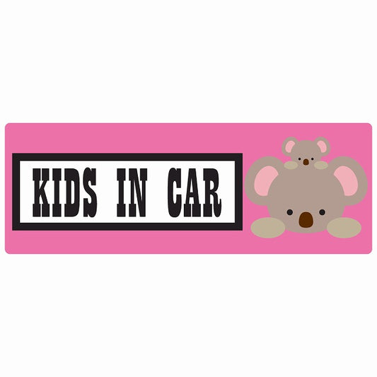 Kids in Car こあら ステッカー 14x5cm 長方形