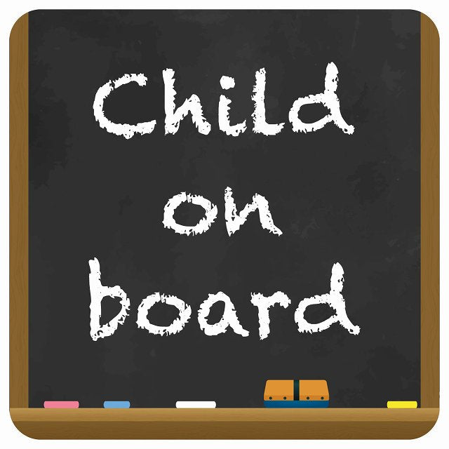 child on board 黒板 デザイン ブラック ステッカー 正方形 13x13cm シール カーステッカー