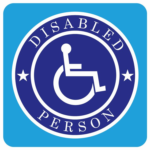 カーサイン 障がい者マーク DISABLED PERSON 車椅子 ブルー ステッカー 正方形 13x13cm シール サインステッカー