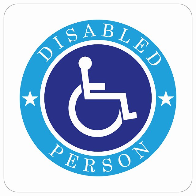 カーサイン 障がい者マーク DISABLED PERSON 車椅子 ホワイト ステッカー 正方形 13x13cm シール サインステッカー
