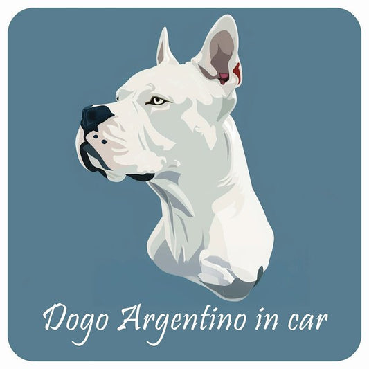 イラスト付 Dog in Car ドゴアルヘンティーノ Bタイプ ステッカー 正方形 13x13cm シール カーステッカー