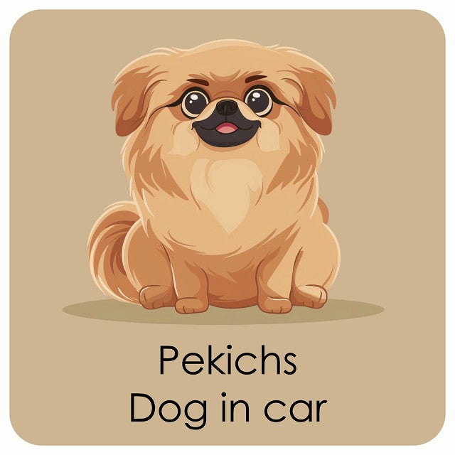 Pekichs ペキックス DOG IN CAR パステル くすみカラー スタイル アニメ風 ステッカー 13x13cm 正方形 シール カーステッカー