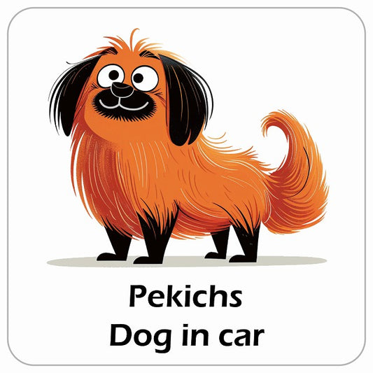 Pekichs ペキックス DOG IN CAR アメリカン カートゥーン スタイル アニメ風 ステッカー 13x13cm 正方形