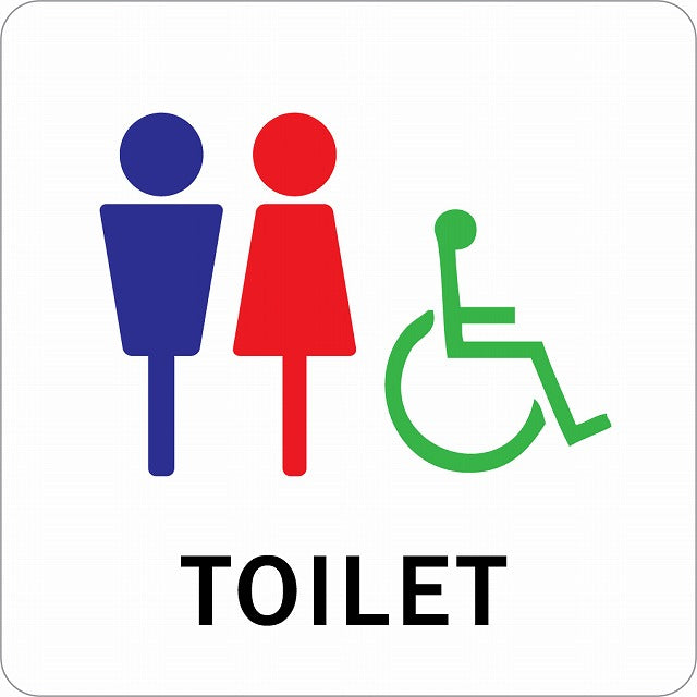 トイレ 御手洗 TOILET 男女 車椅子 Eタイプ ステッカー 正方形 シール サインステッカー 案内表示 施設用 ピクトサイン ピクトグラム 選べるサイズ