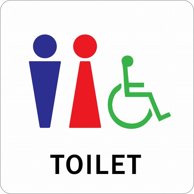 トイレ 御手洗 TOILET 男女 車椅子 Fタイプ ステッカー 正方形 シール サインステッカー 案内表示 施設用 ピクトサイン ピクトグラム 選べるサイズ