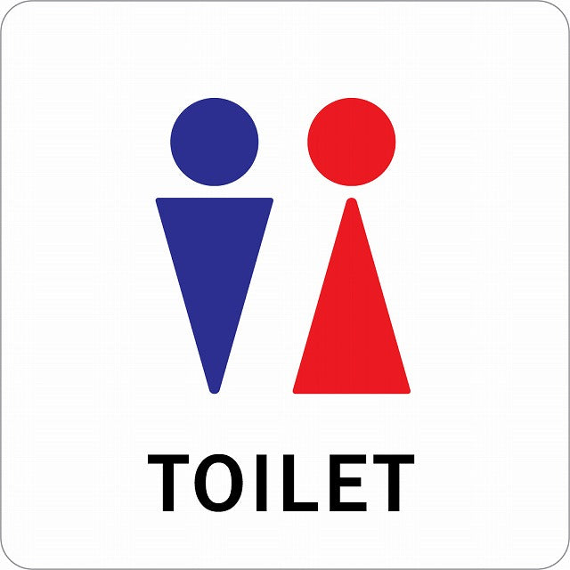 トイレ 御手洗 TOILET 男女 Dタイプ ステッカー 正方形 シール サインステッカー 案内表示 施設用 ピクトサイン ピクトグラム 選べるサイズ