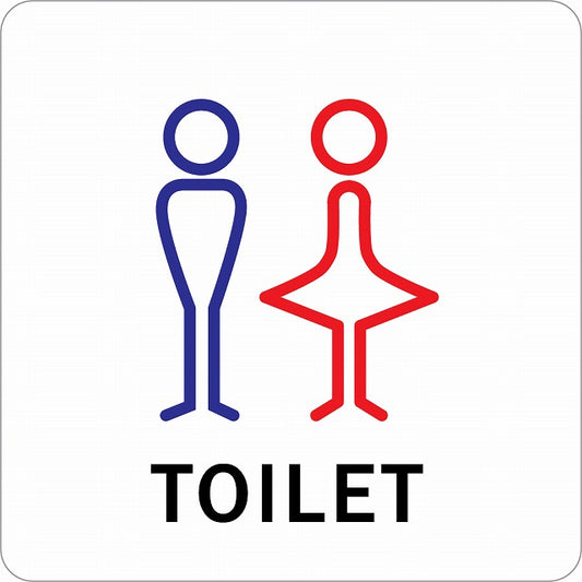 トイレ 御手洗 TOILET 男女 Jタイプ ステッカー 正方形 シール サインステッカー 案内表示 施設用 ピクトサイン ピクトグラム 選べるサイズ