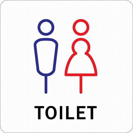 トイレ 御手洗 TOILET 男女 Kタイプ ステッカー 正方形 シール サインステッカー 案内表示 施設用 ピクトサイン ピクトグラム 選べるサイズ
