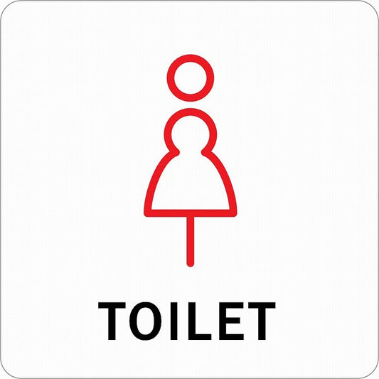トイレ 御手洗 TOILET 女 Kタイプ ステッカー 正方形 シール サインステッカー 案内表示 施設用 ピクトサイン ピクトグラム 選べるサイズ