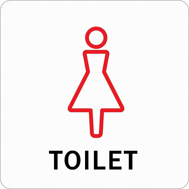 トイレ 御手洗 TOILET 女 Lタイプ ステッカー 正方形 シール サインステッカー 案内表示 施設用 ピクトサイン ピクトグラム 選べるサイズ