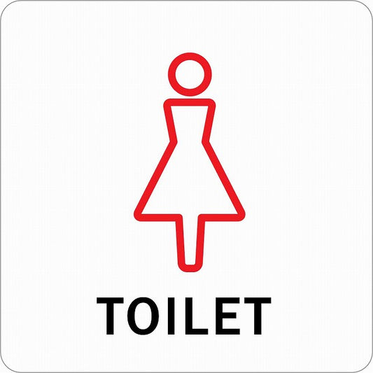 トイレ 御手洗 TOILET 女 Lタイプ ステッカー 正方形 シール サインステッカー 案内表示 施設用 ピクトサイン ピクトグラム 選べるサイズ