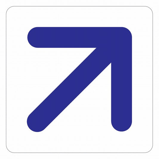 矢印 Aタイプ 斜め ピクトサイン ステッカー 正方形 シール サインステッカー 誘導表示 ピクトグラム 選べるサイズ