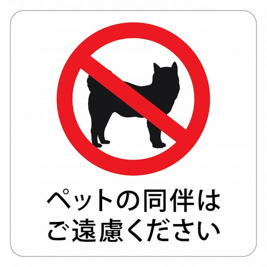 ペットの同伴はご遠慮ください ピクトサイン ステッカー 正方形 シール サインステッカー ピクトグラム 選べるサイズ