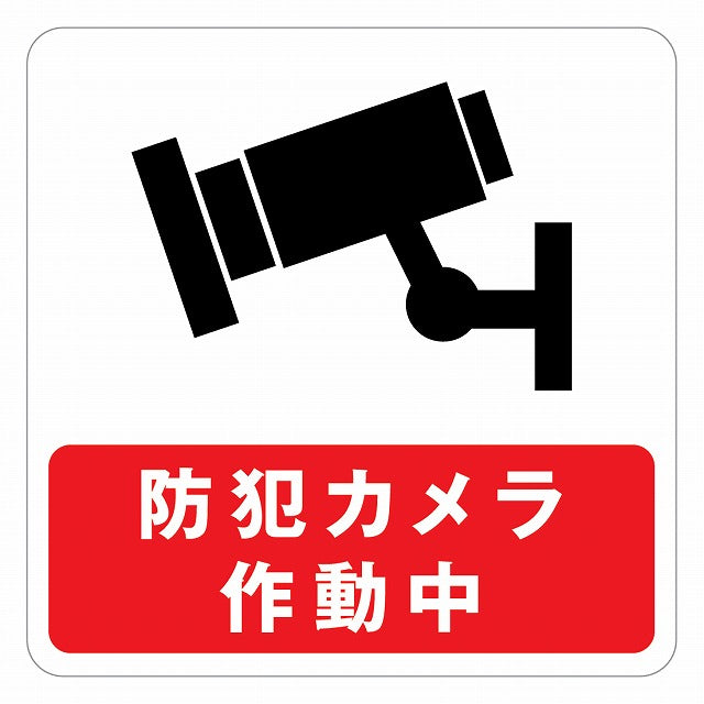 防犯カメラ作動中 ピクトサイン ステッカー 正方形 シール サインステッカー ピクトグラム 選べるサイズ