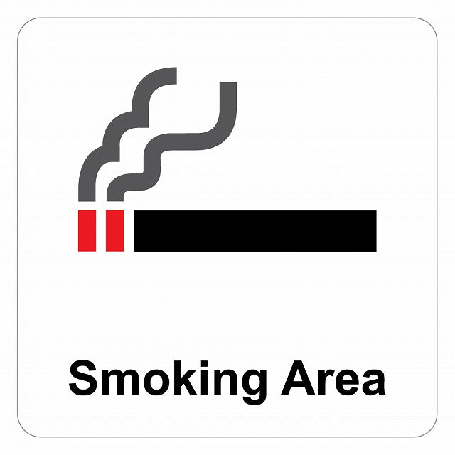 Smoking Area ピクトサイン ステッカー 正方形 シール サインステッカー ピクトグラム 選べるサイズ