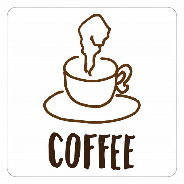 COFFEE ピクトサイン ステッカー 正方形 シール サインステッカー ピクトグラム 選べるサイズ