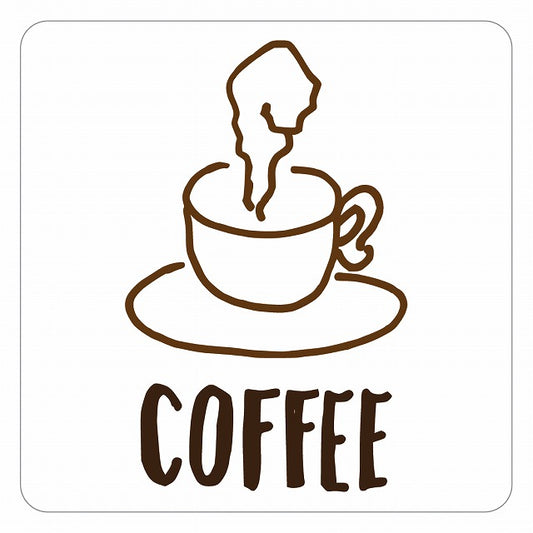 COFFEE ピクトサイン ステッカー 正方形 シール サインステッカー ピクトグラム 選べるサイズ