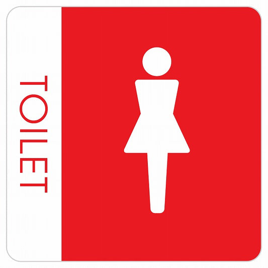 トイレ 御手洗 TOILET トイレマーク A1 女 WOMENS ステッカー 正方形 シール サインステッカー 案内表示 施設用 ピクトサイン ピクトグラム 選べるサイズ