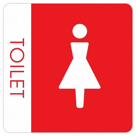 トイレ 御手洗 TOILET トイレマーク C1 女 WOMENS ステッカー 正方形 シール サインステッカー 案内表示 施設用 ピクトサイン ピクトグラム 選べるサイズ