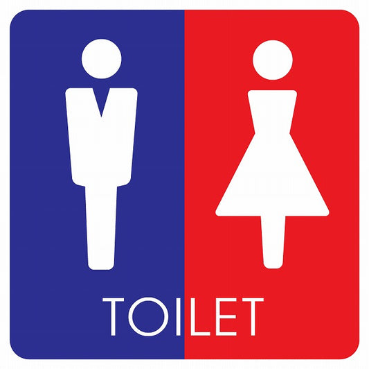 トイレ 御手洗 TOILET トイレマーク C2 男女 ステッカー 正方形 シール サインステッカー 案内表示 施設用 ピクトサイン ピクトグラム 選べるサイズ